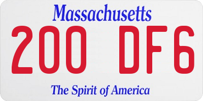 MA license plate 200DF6