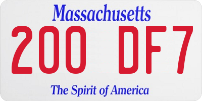 MA license plate 200DF7