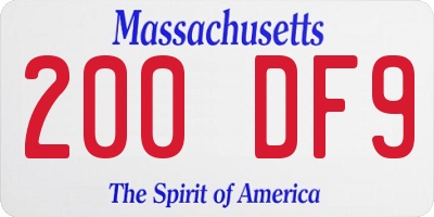 MA license plate 200DF9
