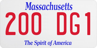 MA license plate 200DG1