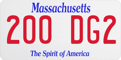 MA license plate 200DG2