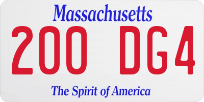 MA license plate 200DG4