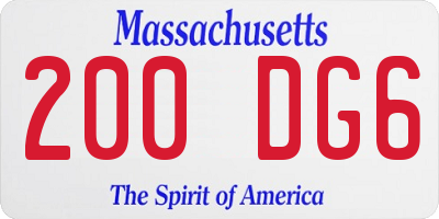 MA license plate 200DG6