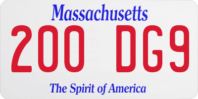MA license plate 200DG9