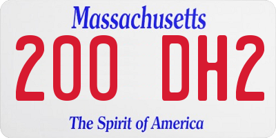 MA license plate 200DH2