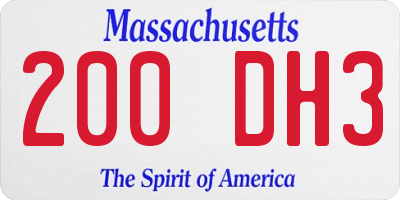 MA license plate 200DH3