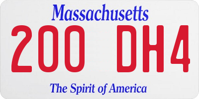 MA license plate 200DH4