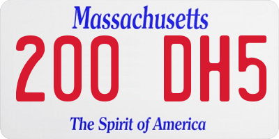 MA license plate 200DH5