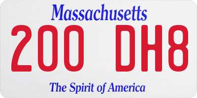 MA license plate 200DH8