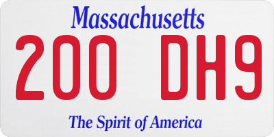 MA license plate 200DH9