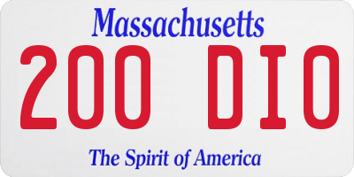 MA license plate 200DI0