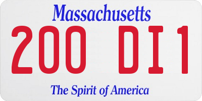 MA license plate 200DI1