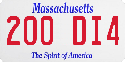 MA license plate 200DI4