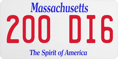 MA license plate 200DI6