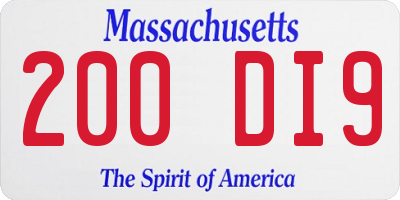 MA license plate 200DI9