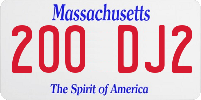 MA license plate 200DJ2