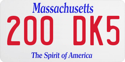 MA license plate 200DK5