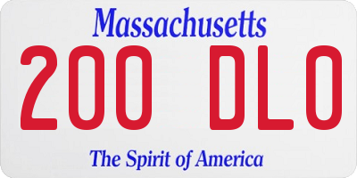 MA license plate 200DL0