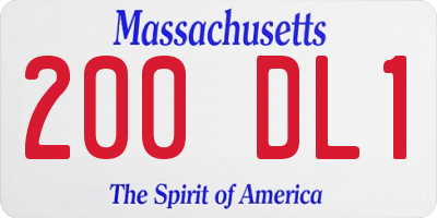 MA license plate 200DL1