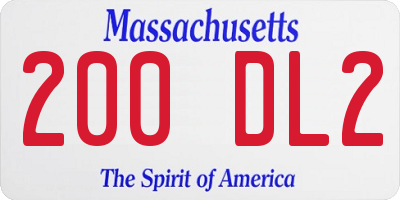 MA license plate 200DL2