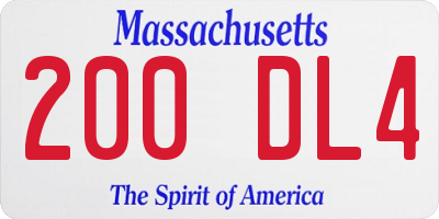 MA license plate 200DL4
