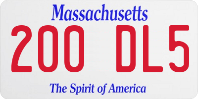 MA license plate 200DL5