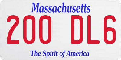 MA license plate 200DL6