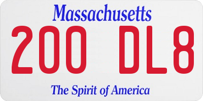 MA license plate 200DL8
