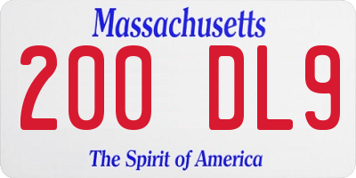 MA license plate 200DL9