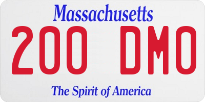 MA license plate 200DM0