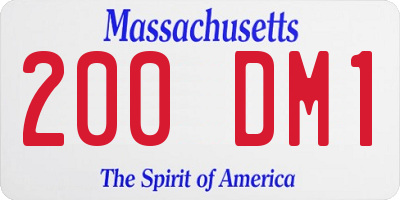 MA license plate 200DM1