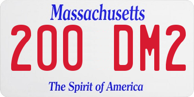 MA license plate 200DM2