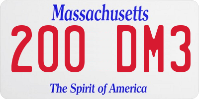 MA license plate 200DM3