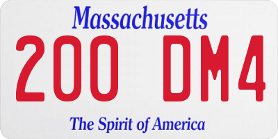 MA license plate 200DM4