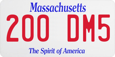 MA license plate 200DM5