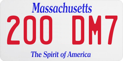 MA license plate 200DM7