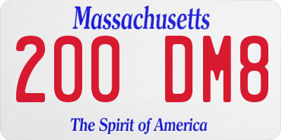 MA license plate 200DM8