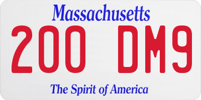 MA license plate 200DM9