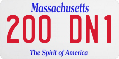 MA license plate 200DN1