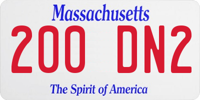 MA license plate 200DN2