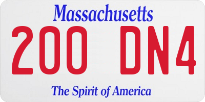 MA license plate 200DN4