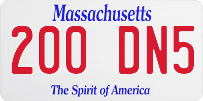MA license plate 200DN5
