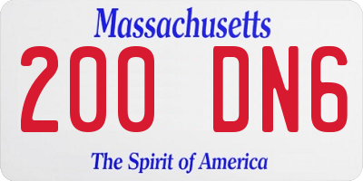 MA license plate 200DN6