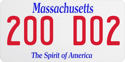 MA license plate 200DO2