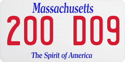MA license plate 200DO9