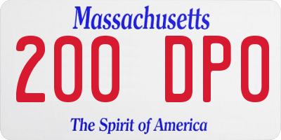 MA license plate 200DP0