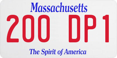 MA license plate 200DP1