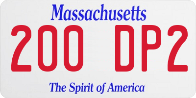 MA license plate 200DP2