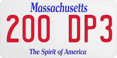 MA license plate 200DP3