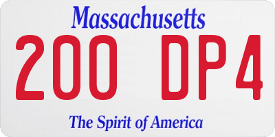 MA license plate 200DP4